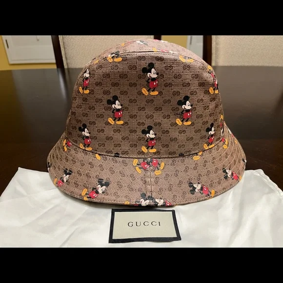 New Gucci Disney Mickey Mouse GG Supreme Logo Bucket Hat